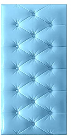 GOCHUSX Panneaux Muraux Auto-adhésifs, 3D Anti- Collision Wall Padding, Papier Peint Amovible en Cuir, Coussin Souple pour Chambre Lit Têtes De Lit TV Murs(Blue,10PCS)
