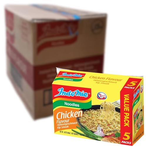 INDOMIE - Nouilles instantanées poulet 5-pack - Multipack (8 X 5 X 70 GR) | Véritables nouilles indonésiennes, repas savoureux prêt en minutes, apprécié mondialement