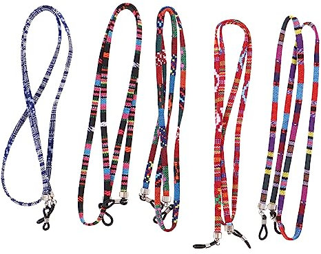 Healifty 10 Pezzi Corda Per Occhiali Con Cinturino Piatto Catena Per Occhiali in Cotone Cordino Della Catena Della Titolare Tessuto Usanza Popolare Tracolla