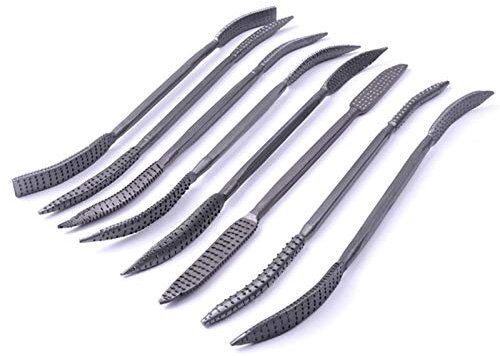 Limas de metal for acero, herramientas mecánicas, Juego de archivos de escofina de metal, Juego de archivos de escofina de madera, 8 piezas, 200 mm, tallado en madera, raspado de rifle, archivo resist