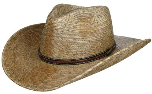 Stetson Mexican Palm Westernhut Strohhut Ledergarniturband Made in Mexico braun L (58-59 cm)