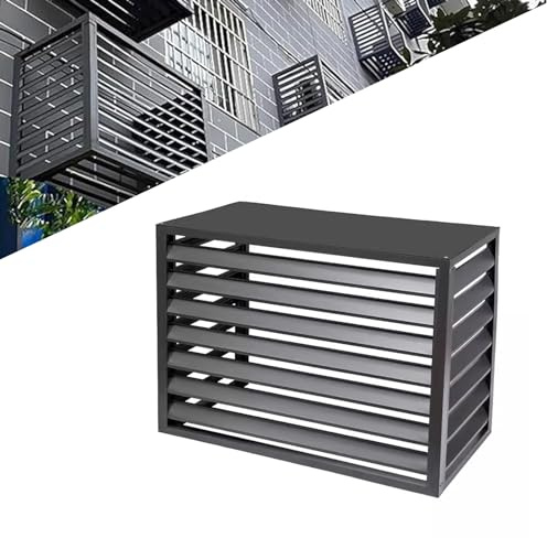 Gguwug 5P Protection et Cache en cloture aluminium pour Climatiseur et Pompe à chaleur - Coffre Compatible Toutes Marques - Grande Taille - Montage facile -Couverture de Protection Antipoussière