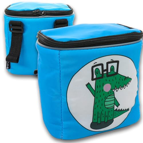honju Kinder-Lenkertasche Karl Krokodil - Fahrradtasche für Laufrad & Korb | Ideal für Kinderräder, abnehmbarer Deckel, mit Reflektoren für Sicherheit, Klettverschluss & Innentasche für Kleinteile