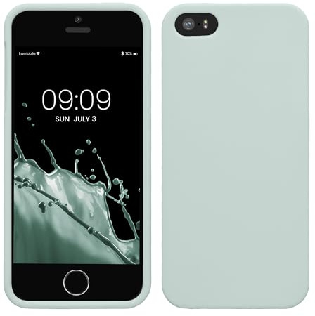 kwmobile Housse Compatible avec Apple iPhone SE (1.Gen 2016) / iPhone 5 / iPhone 5S Coque - Housse de téléphone Protection Souple en Silicone - Cool Mint