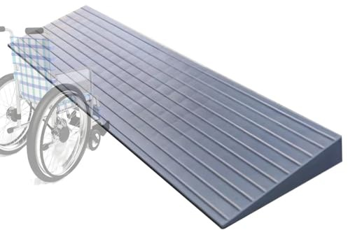 IMUNKT Türschwellenrampe Aus Gummi, Tragbare Rollstuhlrampe 3/4/5cm Hoch, Leichte Schwellenrampe Auffahrrampe, Ausgleichsprofil Für Bürgersteig, Rollator E Scooter(Silver,80*22*5cm(31*8.6*2in))