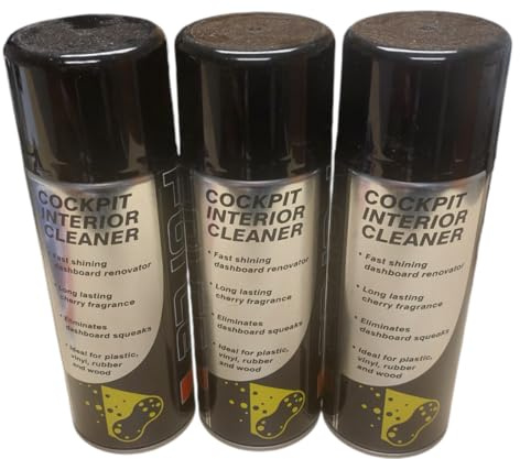 FORCE COCKPIT INTERIOR CLEANER AND RENOVATOR, A PACK OF 3 X 400ML AEROSOL SPRAY