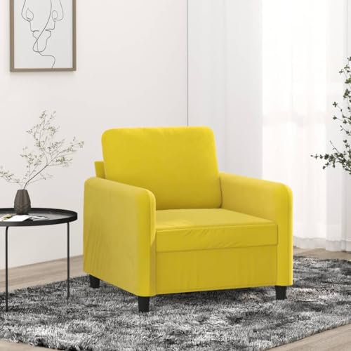 IKAYAA Kleine Couch, Küchensofa, Lounge Sessel, Wohnzimmer Sofa, Kleine Sofa, Sessel Gelb 60 cm Samt