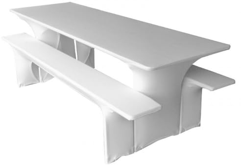 Gastro Uzal Festzeltgarniturhussen-Set München (Weiß, 220 x 50 x 70 cm)