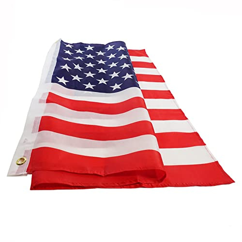 HUIOP Drapeau Américain,Drapeau De L'Amérique Us Polyester Drapeau des États-Unis USA Stars Stripe 90X150Cm/3X5Ft Décoration Intérieure Extérieure avec Œillets