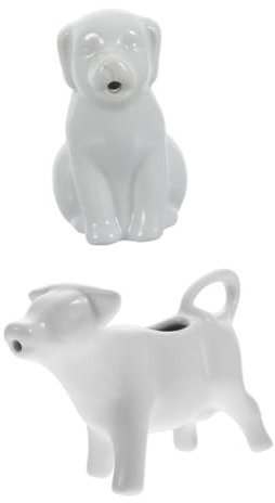 Ciieeo 2pcs Ceramic Creamer Animal Shaped Milk Jug Cute Ceramic Sauce Jug As Beast Cup for Small Milk for Coffee