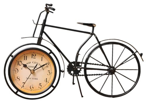 Cabilock Fahrradwecker Aus Metall Vintage-Stil Nachttischwecker Kleiner Fahrrad-Uhr Mit Cooler Ästhetik Als Dekoration Für Wohnzimmer Büro Und Schreibtisch
