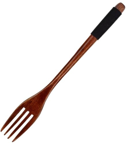 CUEMOON Lange Holzgabel Gabel, Holz Vintage Style Tafelgabeln Menügabeln Abendessen Gabeln für Küche Home Restaurant Camping Partys Barbecues, Gabel Spülmaschinenfest