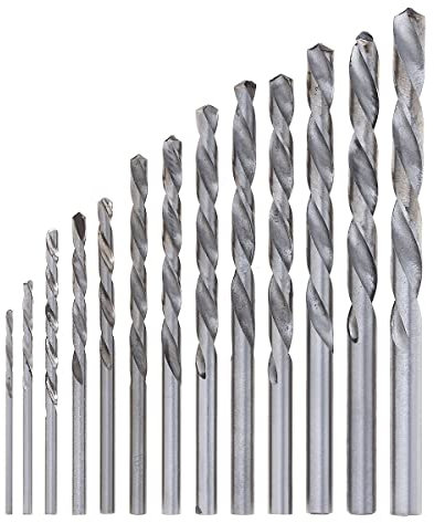 13 Stück HHS 4241 Spiralbohrer Loch Foret HSS Spiralbohrer Metaalboren mit Zylinderschaft for Bohren von Aluminium Kunststoff Holz