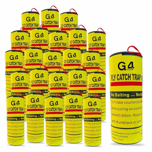 G4GADGET 16 Pack Sticky Fly Paper Traps – Indoor & Outdoor Fly Catcher Strips | Fruit Trap, Killer, Repellent, for Home, Plants, Kitchen, Garden Use