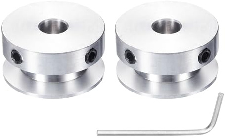 sourcing map 2 Stück Einzelrillen-Riemenscheibe, 8 mm feste Bohrung, 30 mm Außendurchmesser, Aluminiumlegierung, mechanische Riemenscheibe mit Sechskantschlüssel für 6 mm PU-Rundriemen