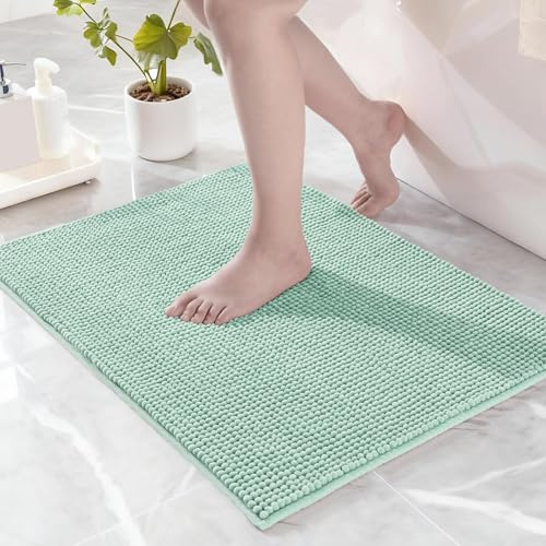 Exclusivo Mezcla Tapis de Bain en Chenille - Super Doux, Antidérapant et Absorbant, Séche Rapide et Lavable en Machine, pour Salle de Bain, Douche et Décoration Intérieure, 60 x 90 cm, Vert Sauge