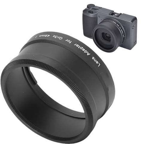 Plyisty Anillo Adaptador de Filtro de Lente Roscado de 49 mm para Accesorios GR IIIX GR3X, para Lentes de Conversión de 49 mm de Ancho Reemplaza GA-2