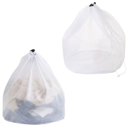 Dreamil 2 bolsas de malla para la colada con cordón, juego de bolsas de lavandería, red para lavadora, para sujetador, calcetines, zapatos, blusa, ropa de bebé (40 x 50 cm)