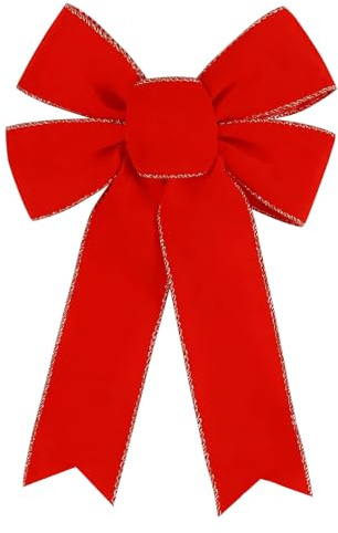 YUYWWAN Groß Schleifen Weihnachtsbaum, Rote Weihnachtsschleifen Groß Schleifen Weihnachten Outdoor Drinnen, Weihnachtsschleife für Weihnachtsbaum Weihnachtskranz Zuhause Dekoration (Rote-A)