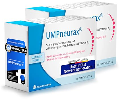 UMPneurax® Nahrungsergänzung 120 Filmtabletten | Vitamin B12 | Mit Uridinmonophosphat, Folsäure & Vitamin B12 | für Zellteilung & Zellneubildung | vegan & glutenfrei