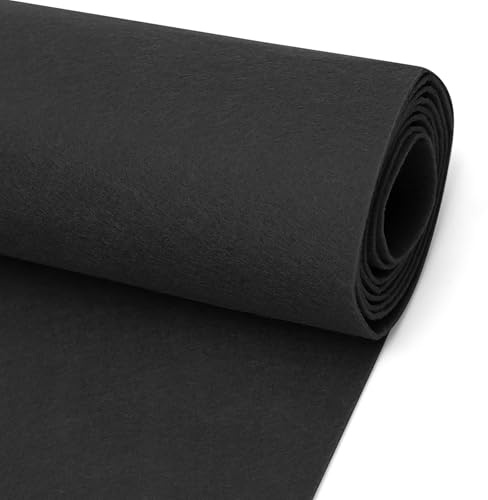 LUPATDY Filtrulle filttyg 40 cm x 250 cm metervara, 1 mm tjock, filtmatta, filt för gör-det-själv förvaringsväska lapptäcke sy filt för pyssel hantverk dekoration svart