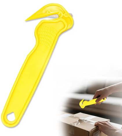 DAQUN Yellow Box Opener Tool, Yellow Box Cutters with Grip for Warehouse, Delivery, Postal Services, Home & Commercial Use, Quick Open Cartons, Packages
