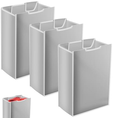 Jokapy 3 Stück Wäschekorb, Oxford Wäschesammler Abnehmbarer, Wäschesack, Laundry Baskets, Wäschesortierer, Ersatzbeutel für Wäschewagen, Ohne Haken, 38.1 x 22.9 x 55.9 cm(grau,3)