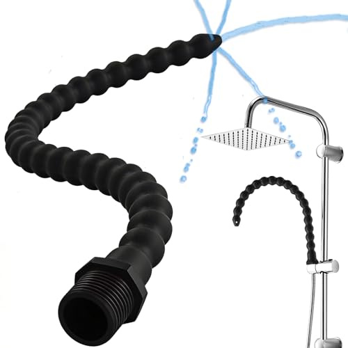 Sadodo Perlen Analdusche Duschaufsatz Für Frau & Mann, Extra Lange 31,7cm | Flexibler Klistier Schlauch aus Silikon, G1/2 Gewinde, Intimdusche, Irrigator & Einlauf zur Darmreinigung Wiederverwendbares