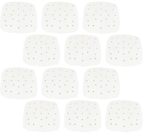 BESPORTBLE Papier Sulfurisé Antiadhésif Perforé 21x21 Cm pour Friteuse à Air, Lot de 100 Feuilles Résistantes Haute Température, Tapis Cuisson Maison Cuisine, Accessoires Pâtisserie