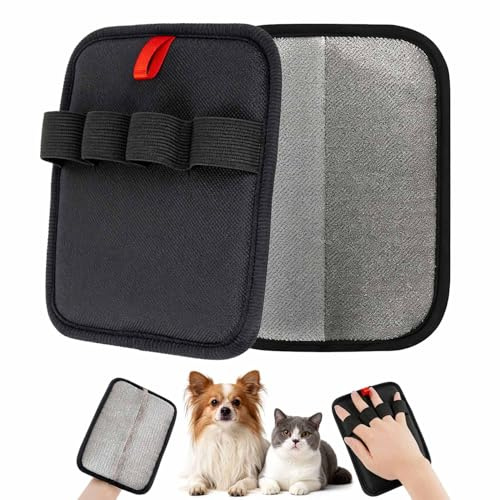 KixMalkinly 2PCS Pet Hair Remover Gloves, Magic Brush Pet Hair Remover Glove for Dogs and Cats, Reusable Fur Removal Mitt for Grooming, Bathing, Clothes, Sofa, Carpets and Furniture-Black