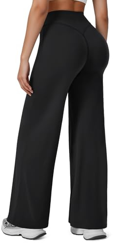 Yaqi Verse Yoga Pants for Women Loose Stretchy Wide Leg Yoga Pants High Waist Wide Leg Leggings Seamless Work Trousers Women Opaque