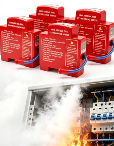 Automatic Aerosol Fire Extinguishing Device,Estintore Quadro Elettrico | Rapid suppression in 5 seconds, DIN-rail mounting, compact fire extinguisher for energy storage systems