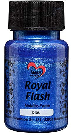 Ideen mit Herz Royal Flash, Acryl-Farbe, metallic, mit feinsten Glitzerpartikeln, 50 ml (blau)