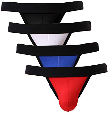 Summer Code Algodón Ropa Interior para Hombres Sexy Slips, Pack de 1/4