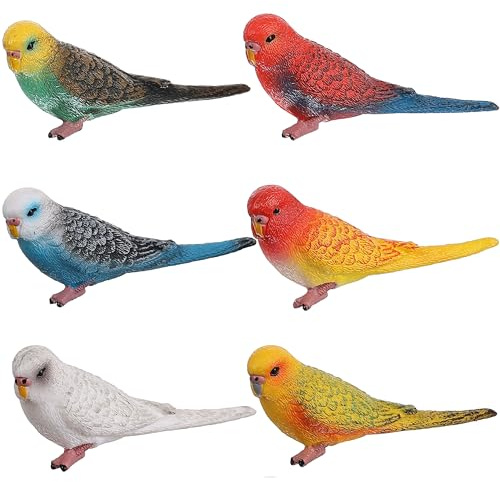 JOKFEICE Birds Figures - 6pcs Realistic ParrotToys Animal Figures Set - Simulated Plastic Animal Models Toys Kids Educational Toys for Boys and Girls