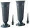 LOVIVER 2Pack Cemetery Vase W/Stake and Base Detachable Grave Decoration Flower Holder Memorial Vase Cemetery Grave Cone Vase for Outdoor, Dark Green