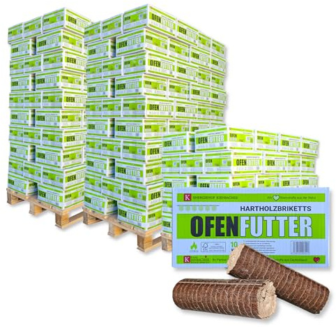 2500kg Nestro Hartholzbriketts im 10kg Karton FSC Zertifiziert Gluthalter Kamin Ofen Brenn Holz Heiz Grill Smoker Kohle | 3 Paletten | Energie Kienbacher