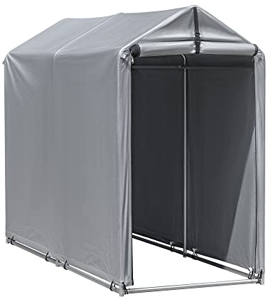 Flamaker Storage Shed 6' x 3' Metal Frame Outdoor Waterproof Carport Shelter with Rollup & Zipper Door Garage Tent for Bike, Motorcycle, Firewood