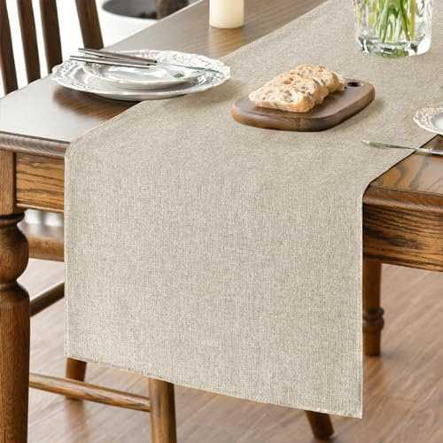 Artoid Mode Light Brown Summer Table Runner, Seasonal Fall Autumn Machine Washable Kitchen Dining Table Decoration for Home Party Decor 40x180 cm