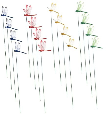 Milisten 16 Stück Simulation Libelle Gartendekoration Dekorative Libelle Topfornamente Libelle Dekoration Topfdekoration Gartendekoration Libelle Requisiten Künstliche Libelle