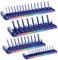 WORKPRO 4-Piezas Soporte para Llaves de Vaso, Juego de Organizadores de Llave de Vaso, para Vasos Métricos de 1/4, 3/8, 1/2, Bandeja Organizadora para Almacenar Llaves de Vaso