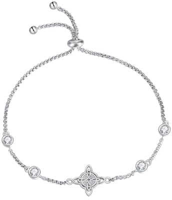 YAFEINI Keltische Armband Damen Silber 925 Keltisches Knoten Armband Keltischer Schmuck Irischer Geschenk für Damen