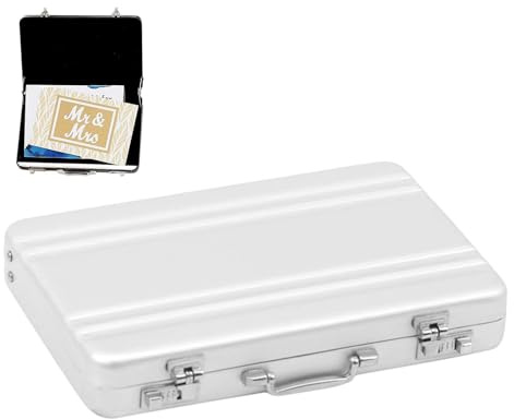 Organizador de tarjetas de visita – Estuche profesional para tarjetas de visita de aluminio para mujer | Organizador de tarjetas de visita para hombre y mujer, soporte para tarjetas de visita de
