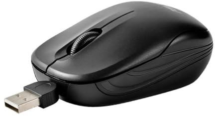 Souris Filaire Rétractable Souris Optique 1000DPI Souris de Jeu Souris d'Ordinateur Noir