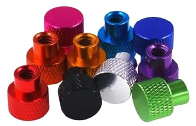 Generisch 5 teile/los M3 M4 m5 m6 bunte aluminium blind gewinde Rahmen Hand Festziehen Flansch Mutter schritt rändelmutter(Deep blue,M4 5pcs)