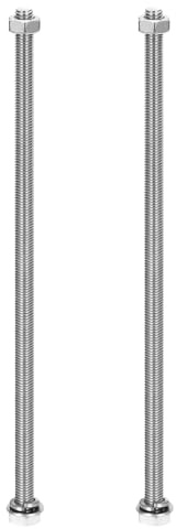 sourcing map M8 x 250 mm, 304 Edelstahl, Sechskantschrauben, Muttern, Flach- und Sicherungsscheiben, Sortimentsset, Vollgewinde, helle Oberfläche für Zuhause, Elektronik, Maschine, 2 Sets