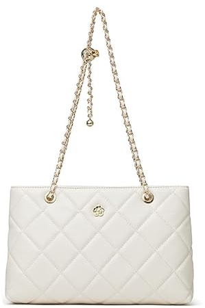 MOSAMHUA Gesteppte Ketten Tasche für Damen, Echtleder Crossbody Bag, Große Klassische Handtasche für Beruf und elegante Alltagsmode