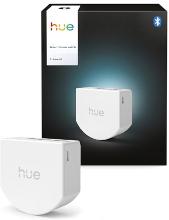 Philips Hue Commutateur Filaire Variateur, Pack de 1, Connexion des Lampes Non Connectées, Minuteries et Routines, Fiable, Application, Commandes Vocales, Compatible Apple Home, Google Home, Alexa