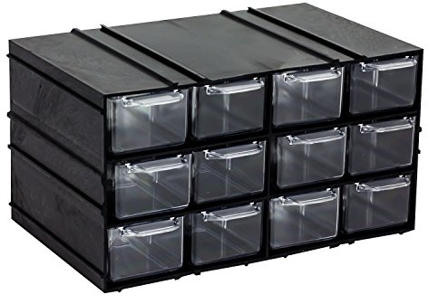 12 Schubladen Regal endlos erweiterbar Kombi Modul transparent 23 x 14 x 12cm