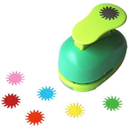 ODETOJOY Motivstanzer Sonne groß Stanzer Retro Sonne Motivstanze Motivlocher, Metall Motivlocher Sonne (mit praktischem Auffangbehälter, Ausstanzung 2,5 x 2,5 cm,1 Zoll)